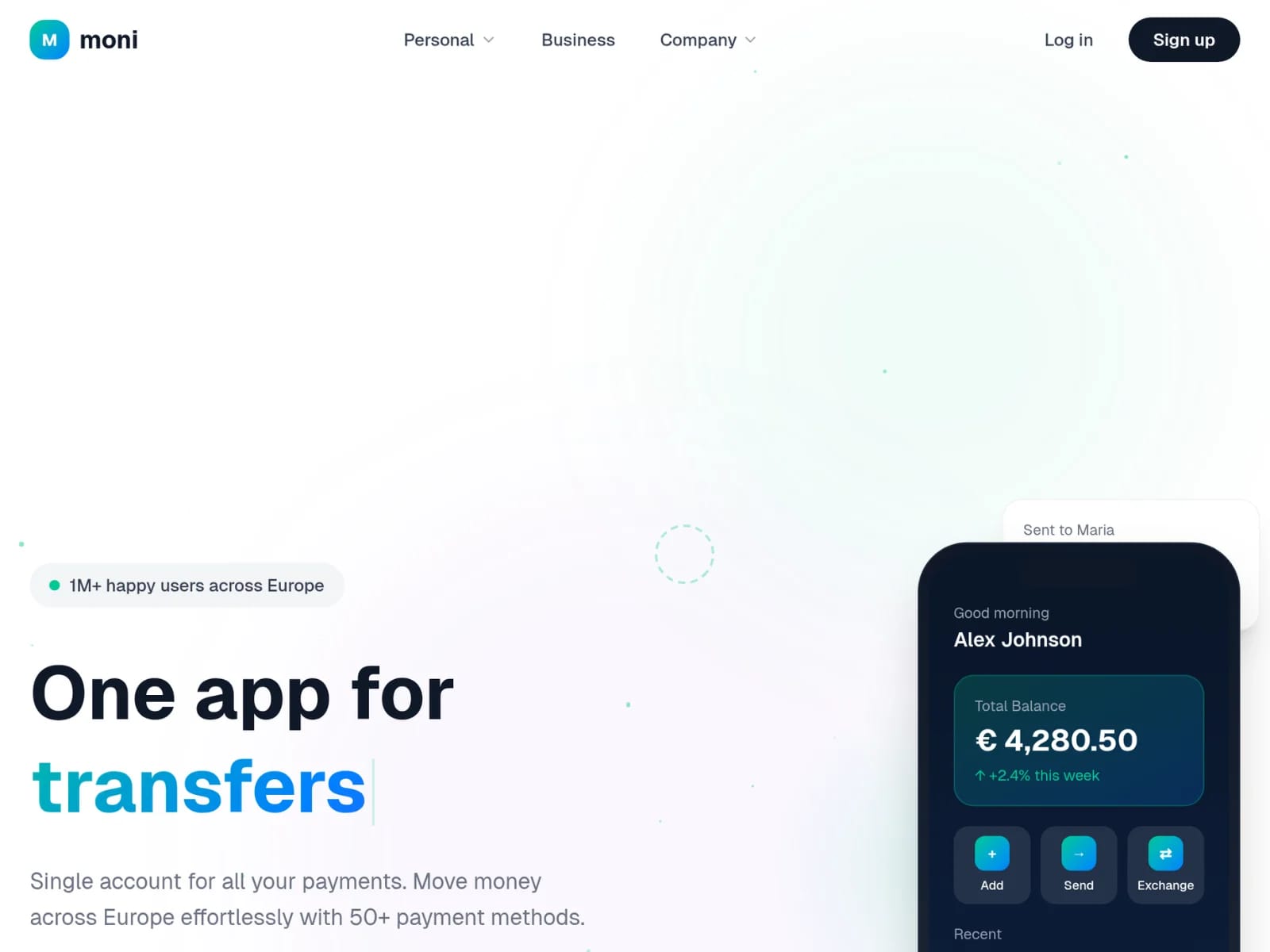 Moni - Fintech App Template